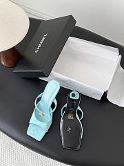 Chanel Mules Suede Kidskin & Chain Light Green G47293 90mm - 4