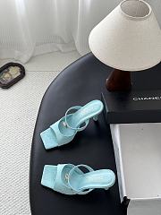 Chanel Mules Suede Kidskin & Chain Light Green G47293 90mm - 2