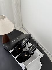 Chanel Mules Suede Kidskin & Chain Black G47293 90mm - 6