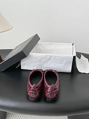 Chanel Ballet Flats Crocodile Embossed Patent Calfskin & Patent Calfskin Dark Burgundy & Black G02819 - 2