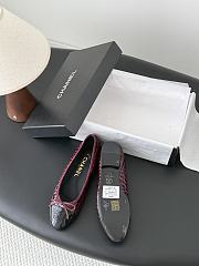 Chanel Ballet Flats Crocodile Embossed Patent Calfskin & Patent Calfskin Dark Burgundy & Black G02819 - 5
