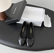 Chanel Ballet Flats Crocodile Embossed Patent Calfskin & Patent Calfskin Black G02819 - 1