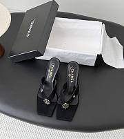 Chanel Mules Suede Kidskin & Chain Black  - 1