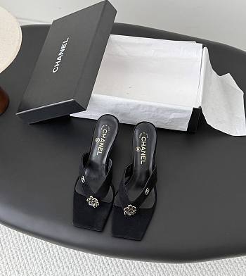 Chanel Mules Suede Kidskin & Chain Black 