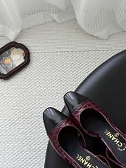 Chanel Slingbacks Crocodile Embossed Patent Calfskin & Patent Calfskin Dark Burgundy & Black 90mm G45509 - 4