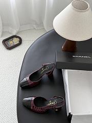 Chanel Slingbacks Crocodile Embossed Patent Calfskin & Patent Calfskin Dark Burgundy & Black 90mm G45509 - 2