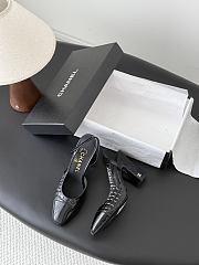 Chanel Slingbacks Crocodile Embossed Patent Calfskin & Patent Calfskin Black 90mm G45509 - 5