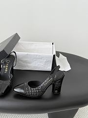 Chanel Slingbacks Crocodile Embossed Patent Calfskin & Patent Calfskin Black 90mm G45509 - 3