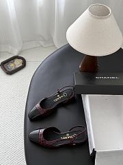 Chanel Slingbacks Crocodile Embossed Patent Calfskin & Patent Calfskin Dark Burgundy & Black - 6