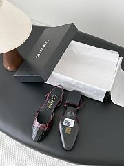 Chanel Slingbacks Crocodile Embossed Patent Calfskin & Patent Calfskin Dark Burgundy & Black - 2