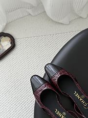 Chanel Slingbacks Crocodile Embossed Patent Calfskin & Patent Calfskin Dark Burgundy & Black - 4