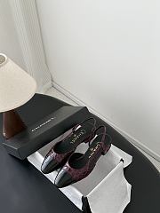 Chanel Slingbacks Crocodile Embossed Patent Calfskin & Patent Calfskin Dark Burgundy & Black - 3