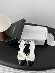Chanel Slingbacks Lambskin & Patent Calfskin White & Black 85mm G47469 - 5