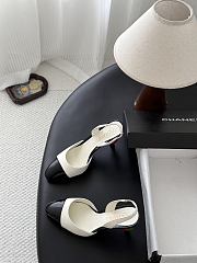 Chanel Slingbacks Lambskin & Patent Calfskin White & Black 85mm G47469 - 3