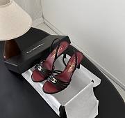 Chanel Sandals Goatskin Black 60mm G47384 - 1
