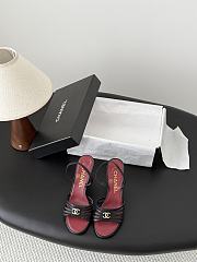 Chanel Sandals Goatskin Black 60mm G47384 - 6