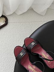 Chanel Sandals Goatskin Black 60mm G47384 - 5