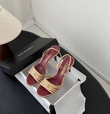 Chanel Sandals Goatskin Beige 60mm G47384