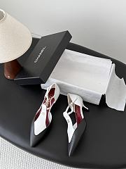 Chanel Mary Janes Lambskin White & Black 50mm G47202 - 5