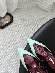 Chanel Mary Janes Crocodile Embossed Patent Calfskin & Lambskin Burgundy & Green 50mm G47202 - 4
