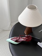 Chanel Mary Janes Crocodile Embossed Patent Calfskin & Lambskin Burgundy & Green 50mm G47202 - 2