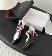 Chanel Mary Janes Lambskin White & Black 70mm  - 1