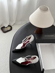 Chanel Mary Janes Lambskin White & Black 70mm  - 4