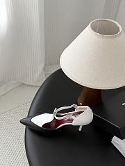 Chanel Mary Janes Lambskin White & Black 70mm  - 3