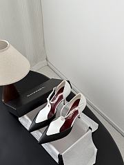 Chanel Mary Janes Lambskin White & Black 70mm  - 2