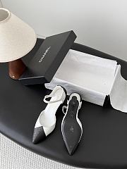 Chanel Mary Janes Lambskin White & Black 75mm - 2