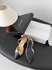 Chanel Mary Janes Lambskin Beige & Black 75mm - 6