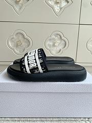 Dioriviera Dway Slide Deep Blue Dior Oblique Embroidered Cotton - 3