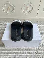 Dioriviera Dway Slide Deep Blue Dior Oblique Embroidered Cotton - 2