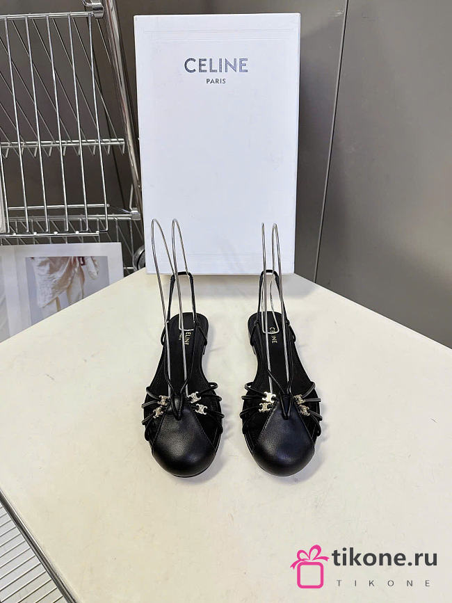 Celine Cocktail Sandal In Goatskin Black  - 1