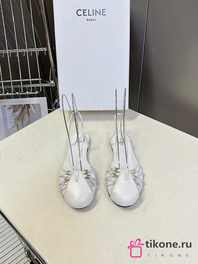 Celine Cocktail Sandal In Goatskin White - 1