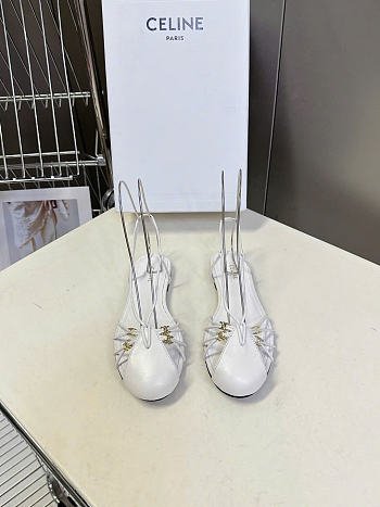 Celine Cocktail Sandal In Goatskin White
