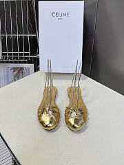 Celine Cocktail Sandal In Laminated Lambskin Gold - 1