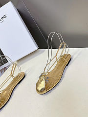 Celine Cocktail Sandal In Laminated Lambskin Gold - 3