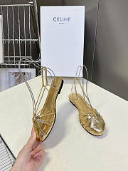 Celine Cocktail Sandal In Laminated Lambskin Gold - 5