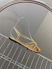 Celine Cocktail Sandal In Laminated Lambskin Gold - 6