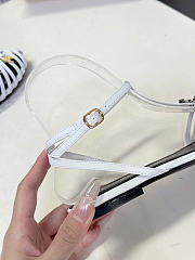 Celine Cage Flat Sandal In Goatskin White  - 5