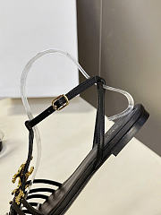 Celine Cage Flat Sandal In Goatskin Black - 6