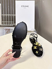 Celine Cage Flat Sandal In Goatskin Black - 4