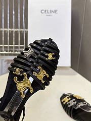 Celine Cage Flat Sandal In Goatskin Black - 2