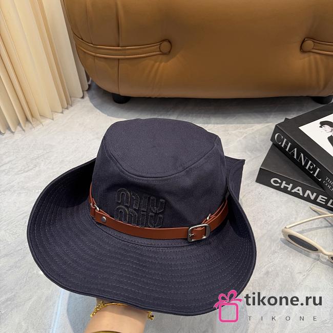Miumiu Drill Cowboy Hat Hematite 5HC221 - 1