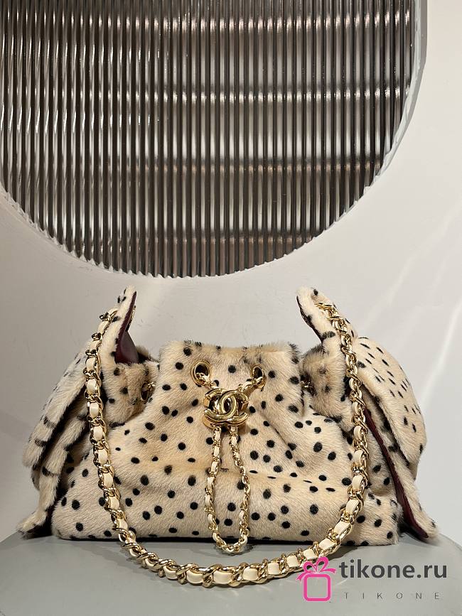Chanel 25 Mini Handbag Lambskin Light Beige & Black AS5631 - 22x20x12.5cm - 1