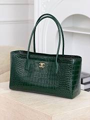 Chanel Small Tote Crocodile Embossed Calfskin & Gold-Tone Metal Dark Green AS6243 - 39x20x13cm - 3
