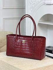 Chanel Small Tote Crocodile Embossed Calfskin & Gold-Tone Metal Dark Burgundy AS6243 - 39x20x13cm - 2