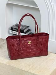 Chanel Small Tote Crocodile Embossed Calfskin & Gold-Tone Metal Dark Burgundy AS6243 - 39x20x13cm - 3