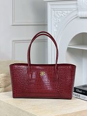 Chanel Small Tote Crocodile Embossed Calfskin & Gold-Tone Metal Dark Burgundy AS6243 - 39x20x13cm - 4